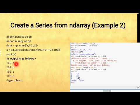 series creation from ndarray, dictionary and scaler values | Techno Gyani