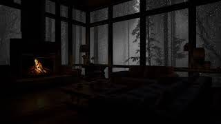 Rain Lullaby For Relaxing Sleep In A Cozy Cabin丨The Sound Of The Fireplace