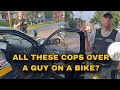 5 Cops Pull Over A Man On A Moped