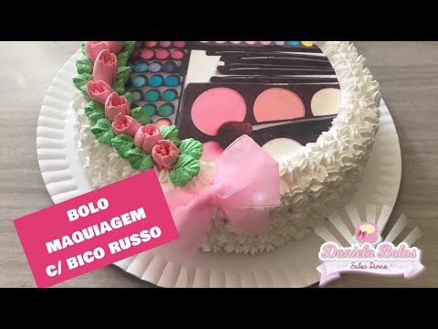 AMEI ESSA DECORAÇÃO DE GLOW CAKE DE MAQUIAGEM ❤️  AMEI ESSA DECORAÇÃO DE  GLOW CAKE DE MAQUIAGEM ❤️ (Crédito ao canal: Confeitando com Daniela Bolos)  Bico: 1A Wilton Peso: 2.300 kg