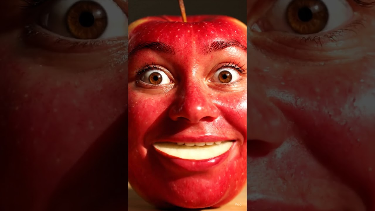 Apple Eats Apple! 😲 Ultra Realistic Fruit with a Human Face  Surreal Macro Art