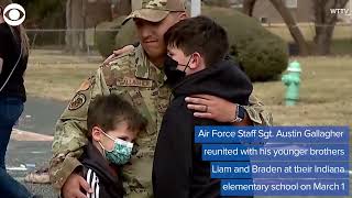 Military Surprise U.s. Air Force Staff Sergeant Surprises Little Brothers At School