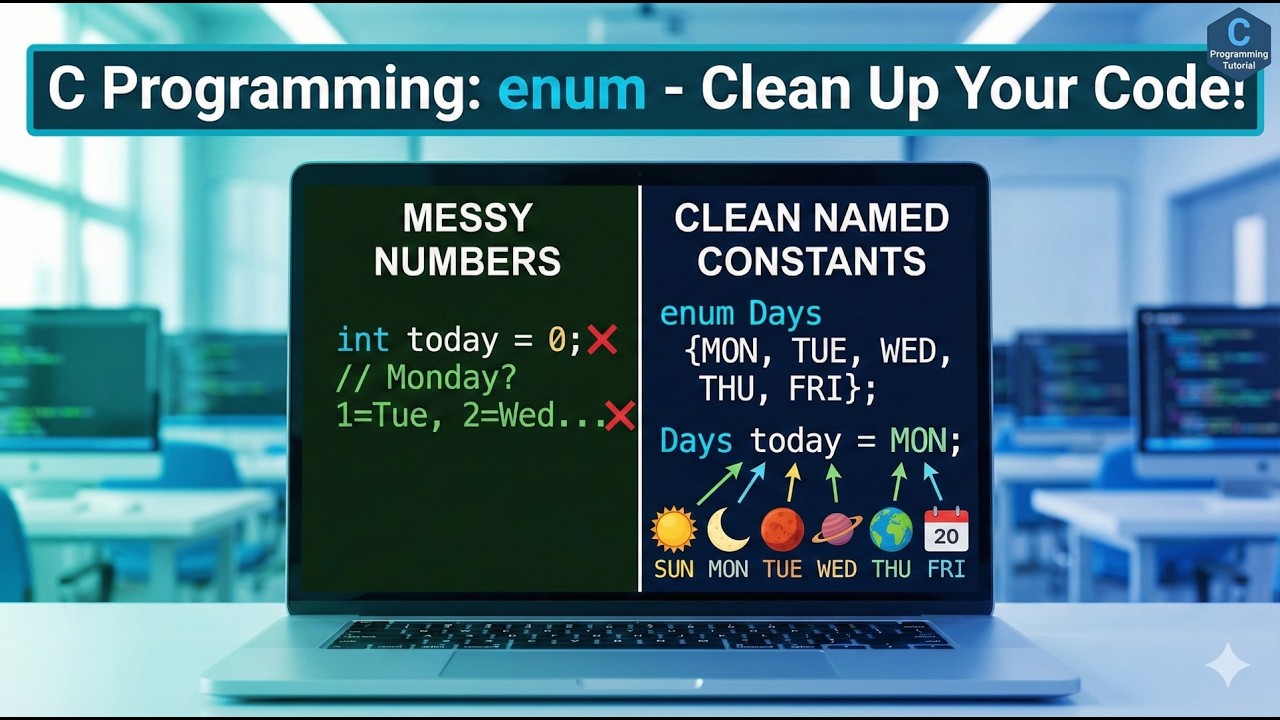 2.2 Enumerated Data Type (enum) in C | Replace Numbers with Meaningful ...