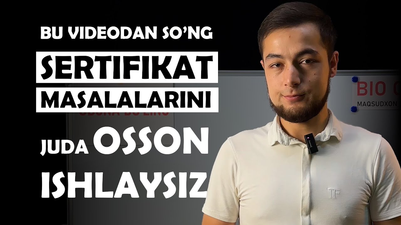 Biologiya Sertifikat Masalalarini Yechishning ENG OSON Usuli!