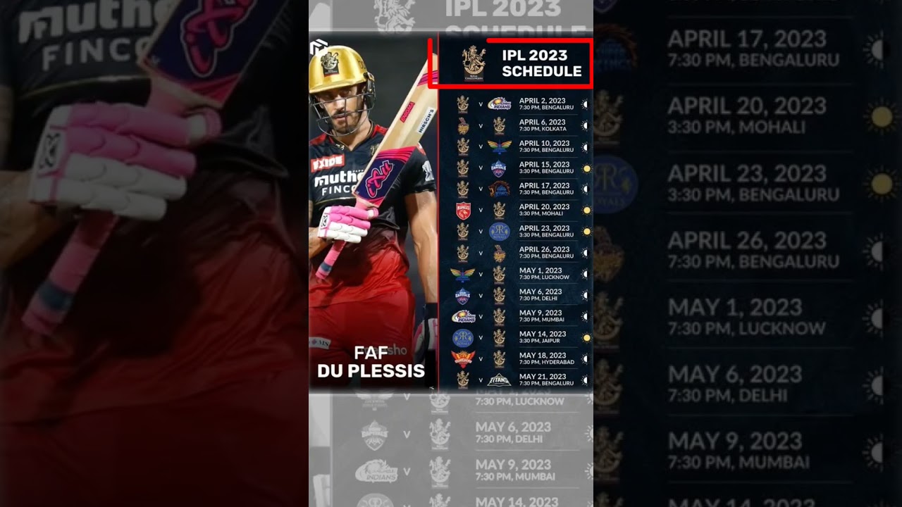 | Ipl 2023 RCB schedule 