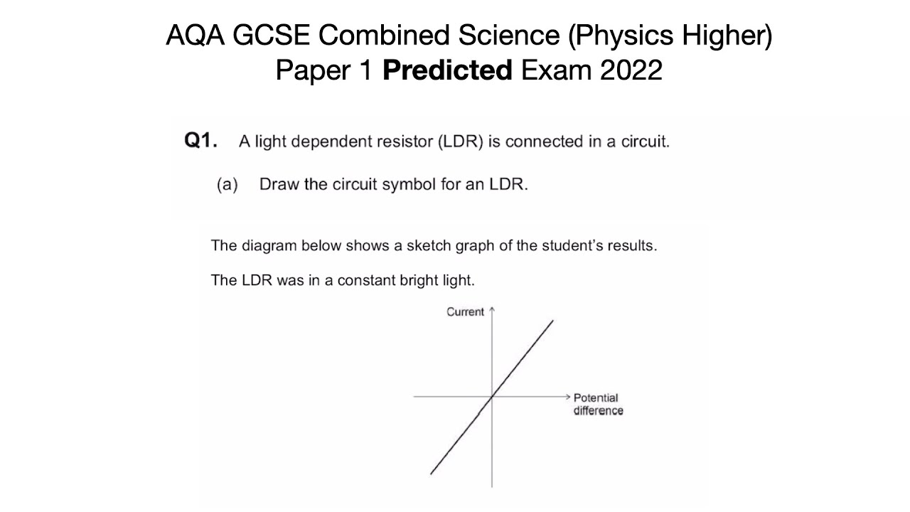 Q1 (IV Graphs / Resistors/ Rearranging formula) GCSE Combined Physics ...