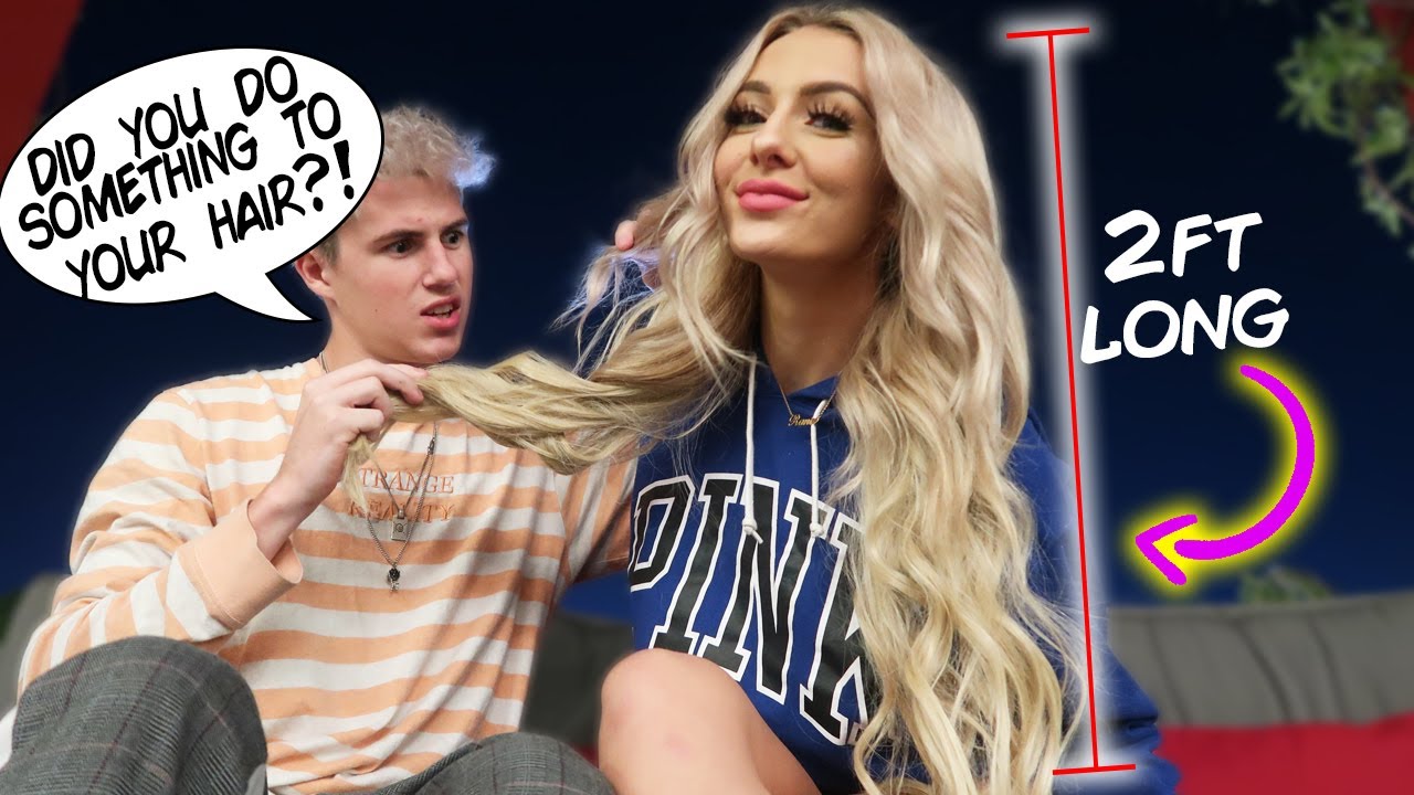 Wearing HAIR EXTENSIONS To See If Boyfriend Will NOTICE..