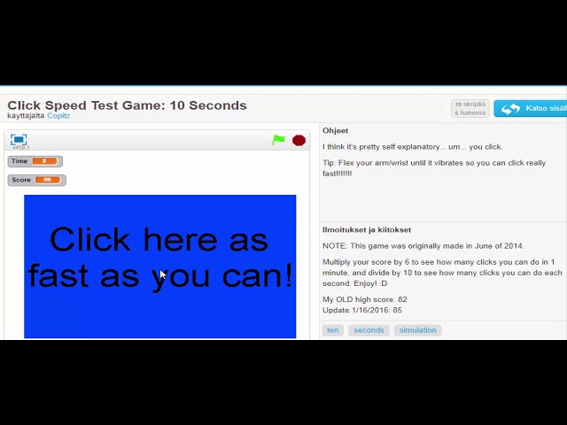 Click Speed Test - See how fast you can click