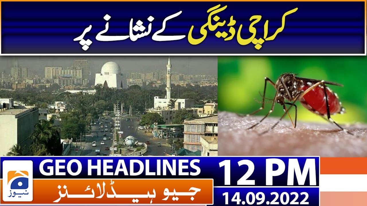 Geo News Headlines Today 12 PM | Karachi on target for dengue  | 14 September 2022