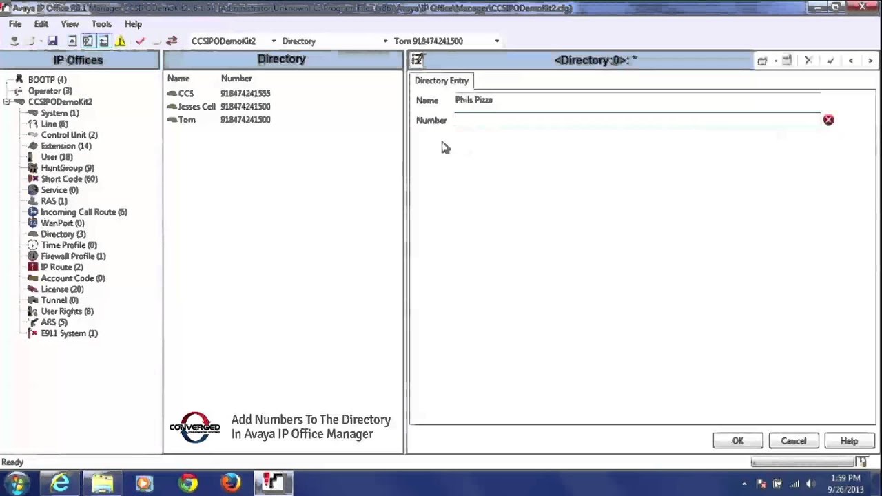 How to Add Numbers to the Directory via Avaya IP Office Manager Tool -  YouTube