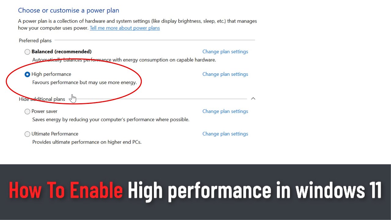 How to turn on high performance mode on windows 11 tutorial youtube