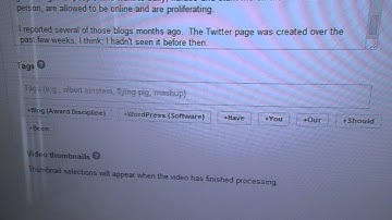 02/05/14:  Tags that someone added to the previous video, Part 1