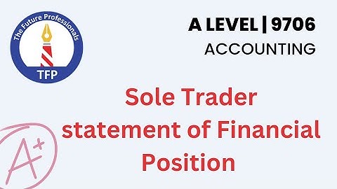 Sole Trader - Statement of Financial Position | Balance Sheet | O Level Accounting | Past Paper
