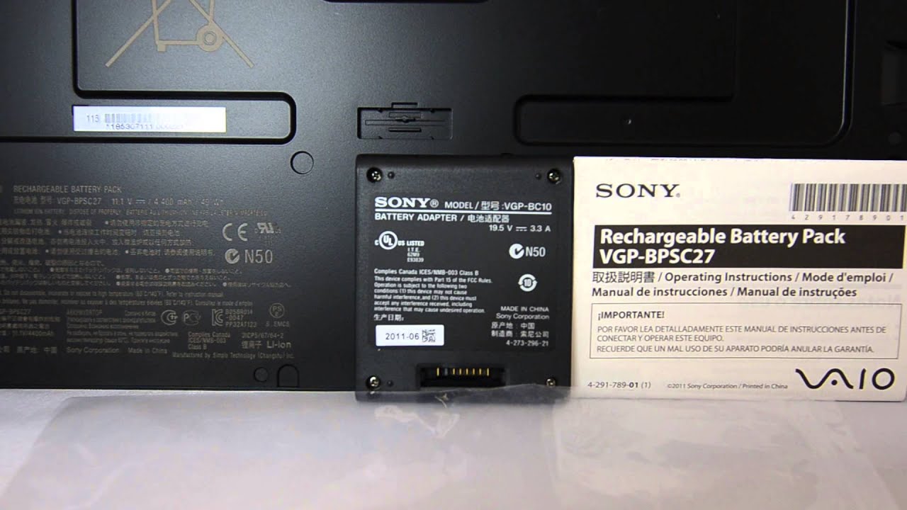 Sony Vaio Vgp Bpsc27 Extended Sheet Battery For Z Series Svz13 8 Hours Life Youtube