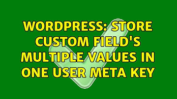 Wordpress: Store custom field