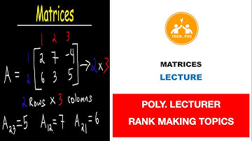 Kerala PSC - Polytechnic Lecturer - Basic Engineering | Maths - MATRICES - Lecture