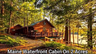 Maine Waterfront Cabin On 2 Acres Winthrop Old Houses ME Real Estate Near Wilson Pond
