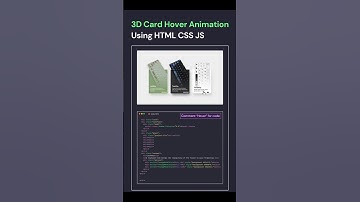 Day 22/30 🔥 3D Card Hover Animation Using HTML CSS | Frontend UI #shorts