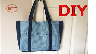LARGE BAG FROM OLD SHIRT | TRANSFORM OLD CLOTHES IN TO AMAZING BAG | UPCYCLING OLD SHIRT IDEAS