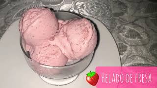 Sin crema de leche! HELADO DE FRESA casero 🍓🍓 Con 3 ingredientes.  #helado