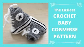 tubería creciendo educación Crochet Converse Baby Booties - YouTube