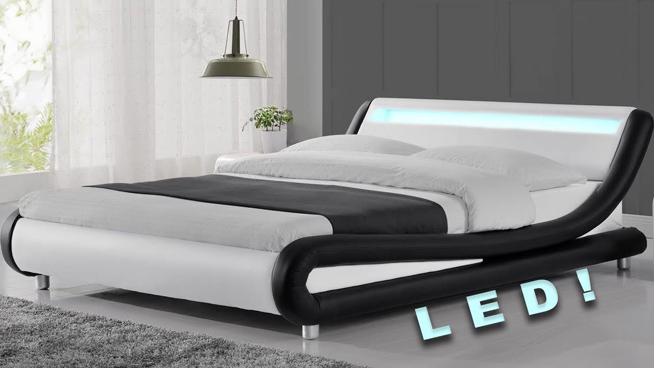 bed with light up headboard