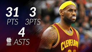 LeBron James 31 pts 3 threes 4 asts vs Jazz 14/15 season