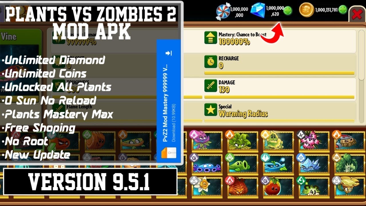 Plants vs Zombies 2 APK + Mod 11.0.1 - Download Free for Android