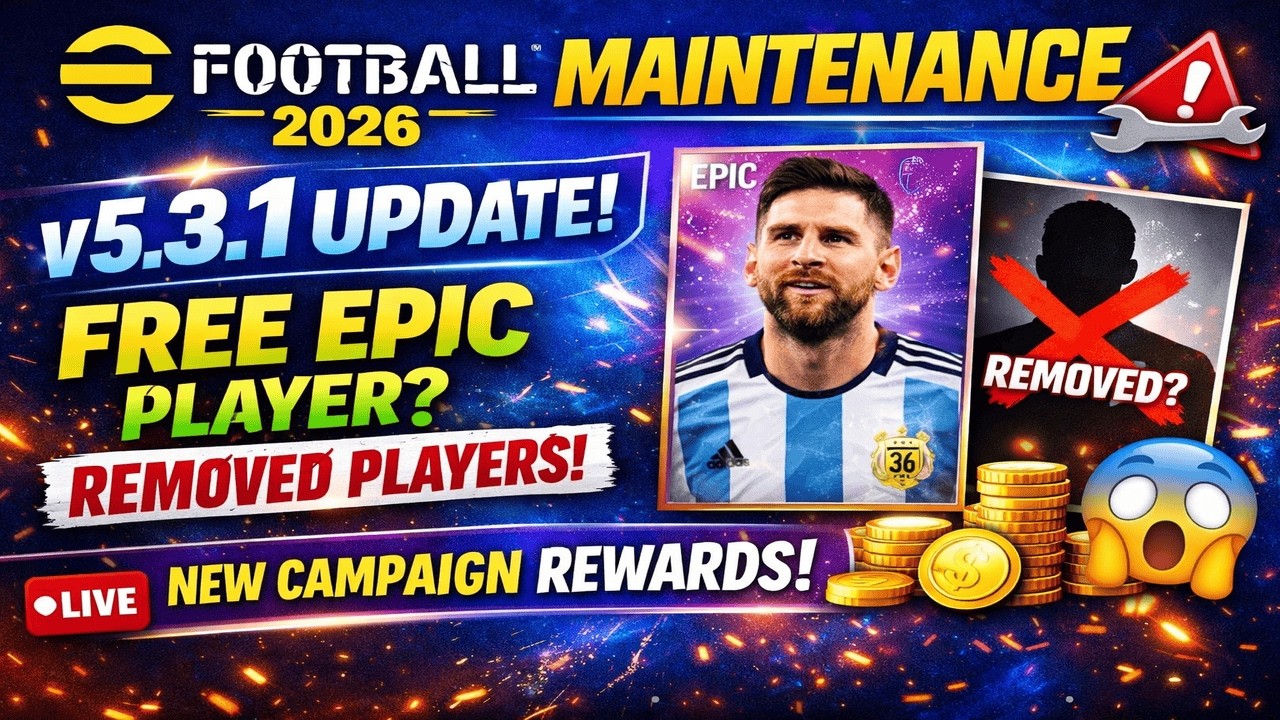 eFootball 2026 Maintenance LIVE 🔥 v5.3.1 Update + FREE Epic Players & Upcoming Campaigns!