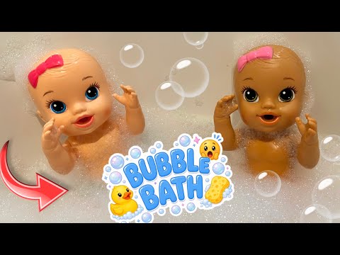 NEW Baby alive dolls Swimming in Bath 🛁 GIANT Bubble bath 🫧