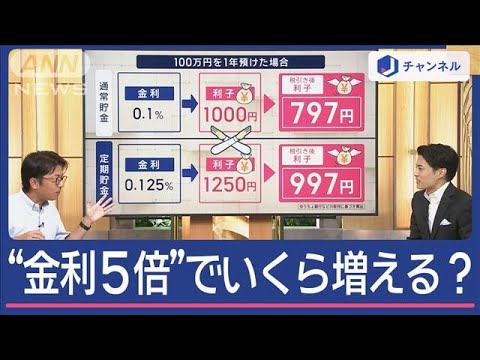 さらに“金利”上昇の可能性も？100万円預けたらいくら増える？記者解説【スーパーJチャンネル】(2024年9月2日)