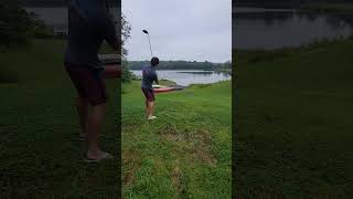 Driving golf balls into the lake - Endless Mountains, PA