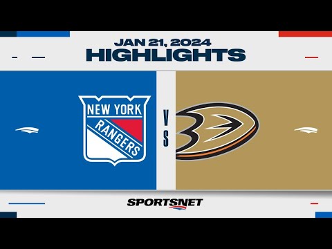 NHL Highlights | Rangers vs. Ducks - January 21, 2024