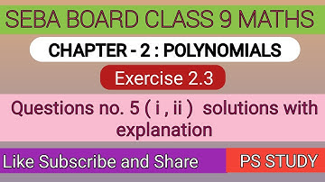 Class 9 maths exercise 2.3 Question number 5 ( i , ii ) solutions