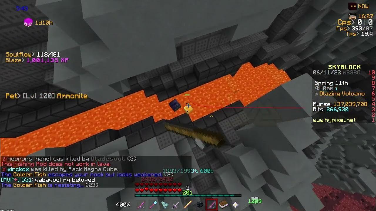 How to catch golden fish (hypixel skyblock) YouTube