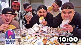 100 TACOS IN 10 MIN CHALLENGE!! (EXTREME TACO BELL CHALLENGE)