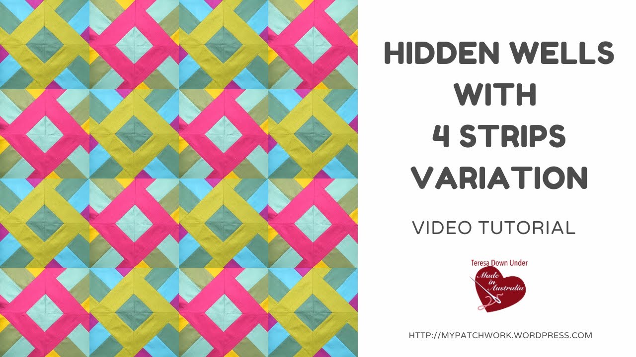 Hidden wells with 4 strips quilt block variation - YouTube hidden-wells-with-4-strips-quilt-block-variation-youtube