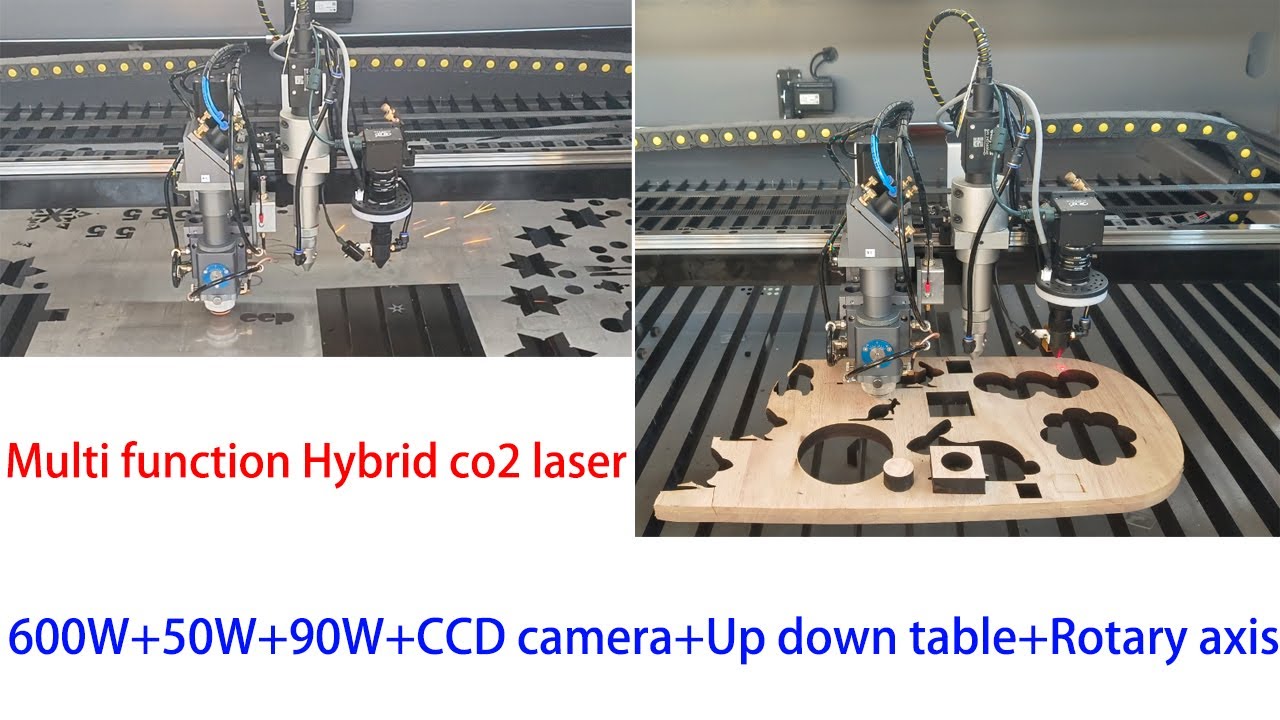Multi functional 600w co2 laser engraving cutting machine auto focus with CCD camera made in china