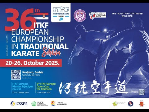 Tatami 2 Friday 36th EUROPEAN TRADITIONAL CHAMPIONSHIP IN TRADITIONAL KARATE Medaly Ceremony