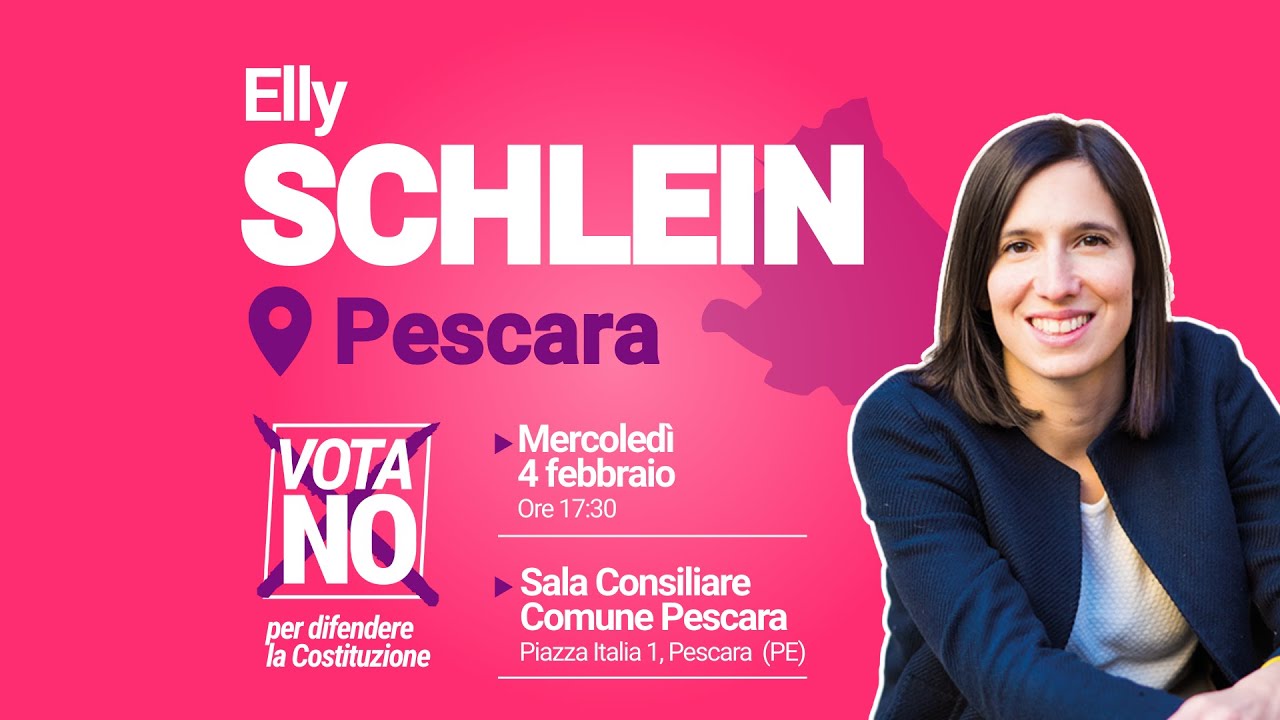 Vota NO per difendere la Costituzione. Elly Schlein a Pescara