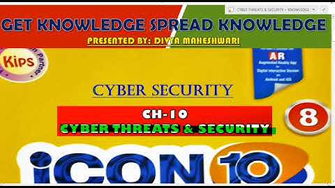 COMPUTER ICON 10 PART-4 CLASS-8 CH-10 CYBER THREATS & SECURITY