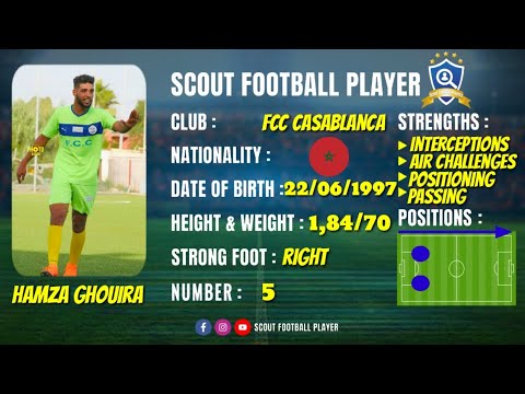 Hamza Ghouira حمزة غويرة Centre Defender Fcc Casablanca Hd Youtube