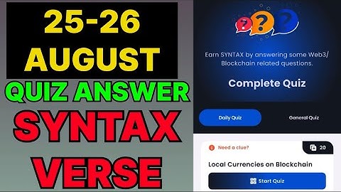 Syntax Verse quiz answers today | 25 August Syntax Verse quiz answer | Syntax Verse quiz today |