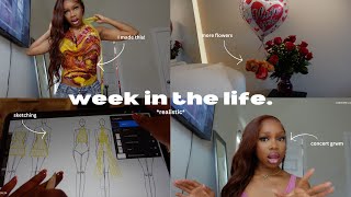 *realistic* week in the life as a fashion designer | team meeting, sketching, Amaarae concert