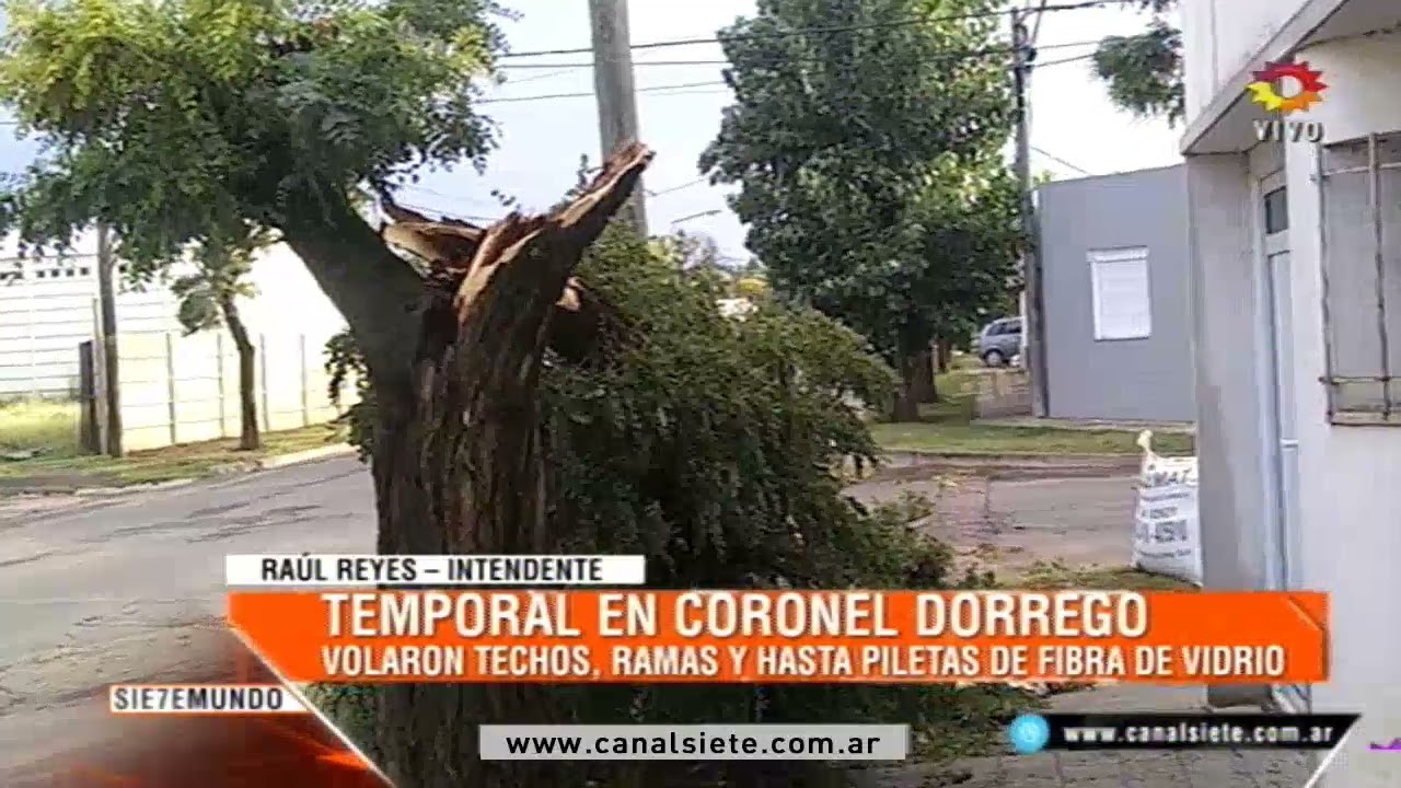 Un temporal causó importantes destrozos en Coronel Dorrego