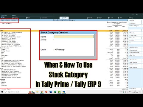 Inventory with Tally Prime Stock Categories - Lesson 16