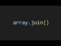 Array.Join In JS