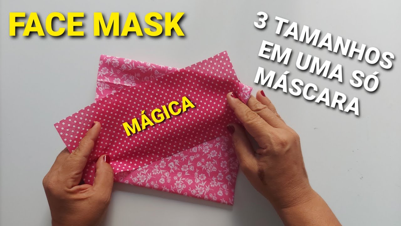 TUTORIAL FACE MASK😷MÁSCARA DE TECIDO COM COSTURA FÁCIL E RÁPIDA PARA INICIANTES E SEM DESPERDÍCIO!!