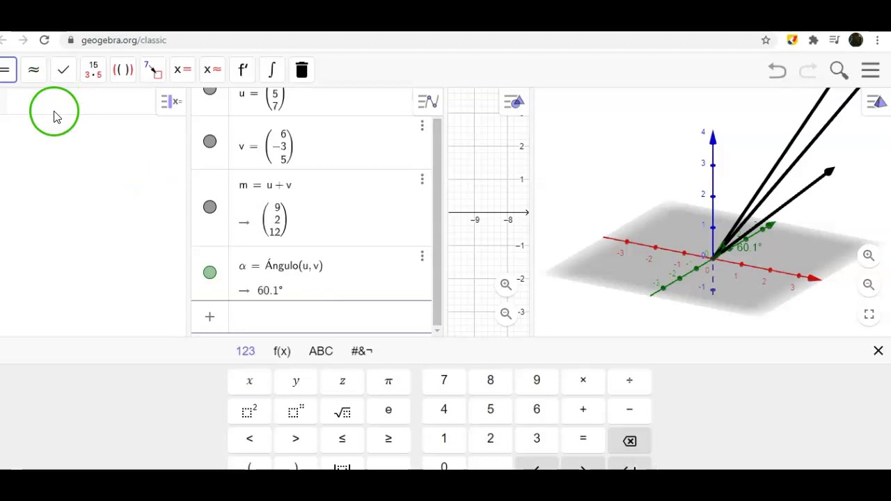 Vectores 3D en Geogebra - YouTube
