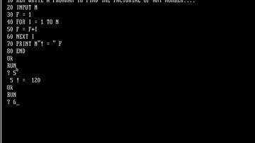 Lesson 7 | BASIC program to find factorial of any number | PC BASIC | GW BASIC